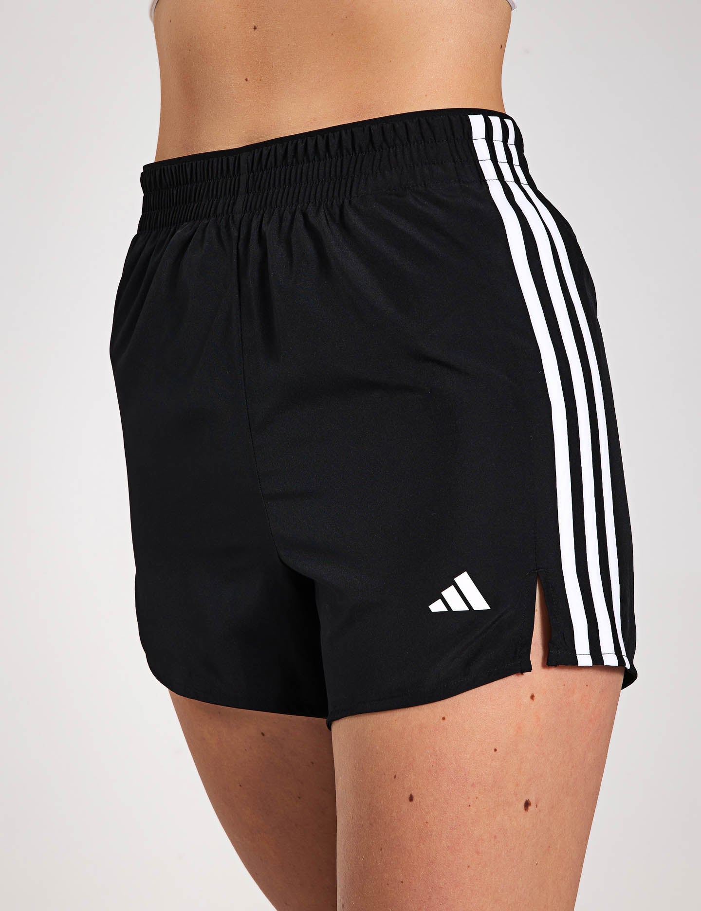 adidas 3-Stripes High Waisted Shorts Black/White The Sports Edit