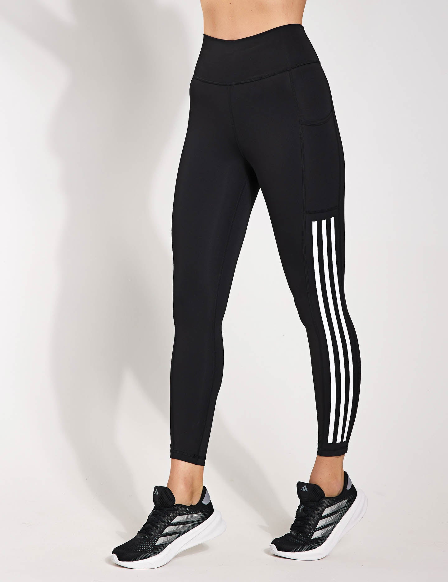 adidas Optime 3-Stripes Leggings Black The Sports Edit