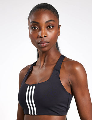 Powerimpact Training Medium-Support 3-Stripes Bra - Black Powerimpact Training Medium-Support 3-Stripes Bra - Black