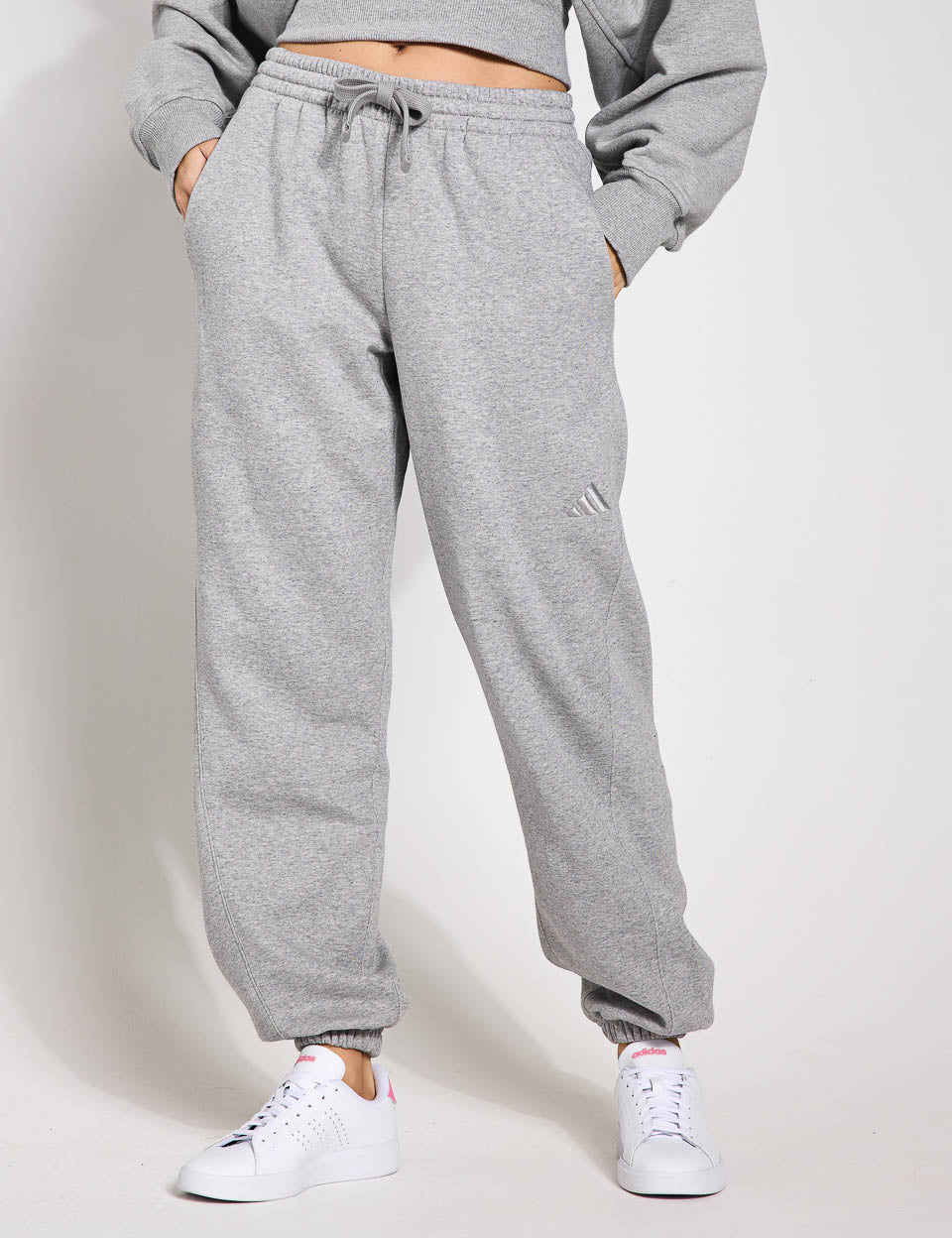 adidas ALL SZN Fleece Loose Joggers Grey Heather The Sports Edit