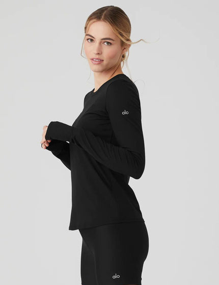 Alo Yoga Alosoft Finesse Long Sleeve - Blackimages3- The Sports Edit