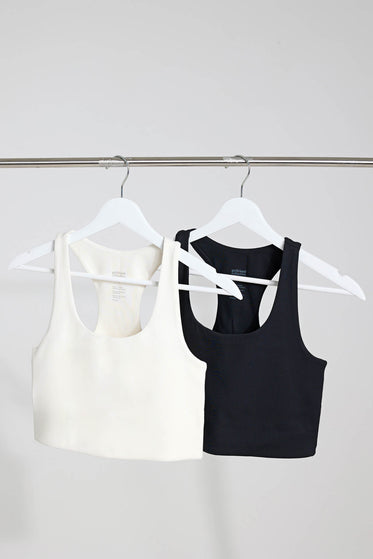 Girlfriend Collective The Paloma Bra Starter Set - Ivory / Blackimages1- The Sports Edit