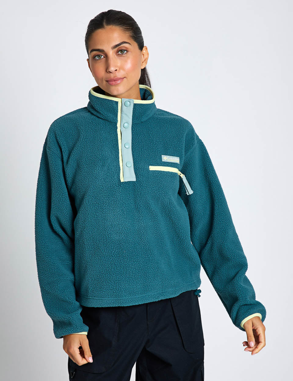 Columbia | Helvetia II Sherpa 1/2 Snap Fleece - Blue | The Sports Edit