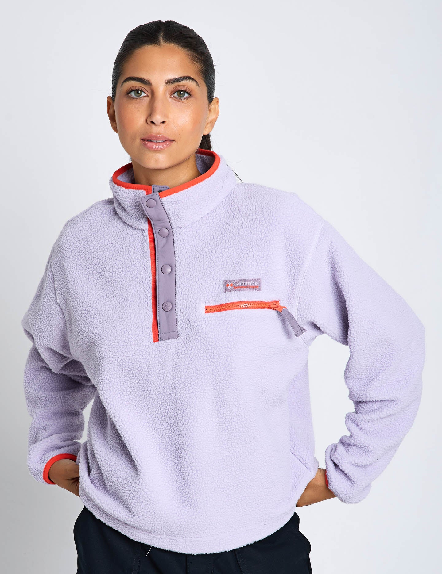 Columbia HELVETIA CROPPED HALF SNAP - Fleece trui - fig/pasteled multi/(rood)paars Columbia HELVETIA CROPPED HALF SNAP - Fleece trui - fig/pasteled multi/(rood)paars