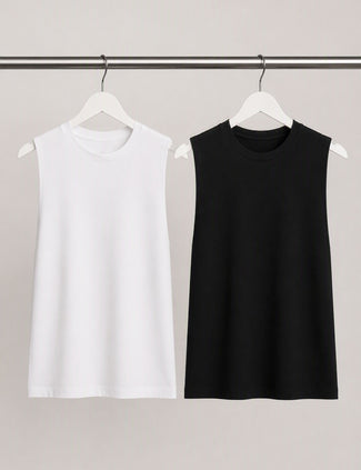 The Essential Sleeveless Vest Starter Set - Black / White The Essential Sleeveless Vest Starter Set - Black / White