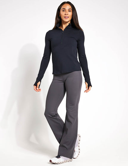 Girlfriend Collective ReSet Mock Neck Half Zip - Blackimages4- The Sports Edit