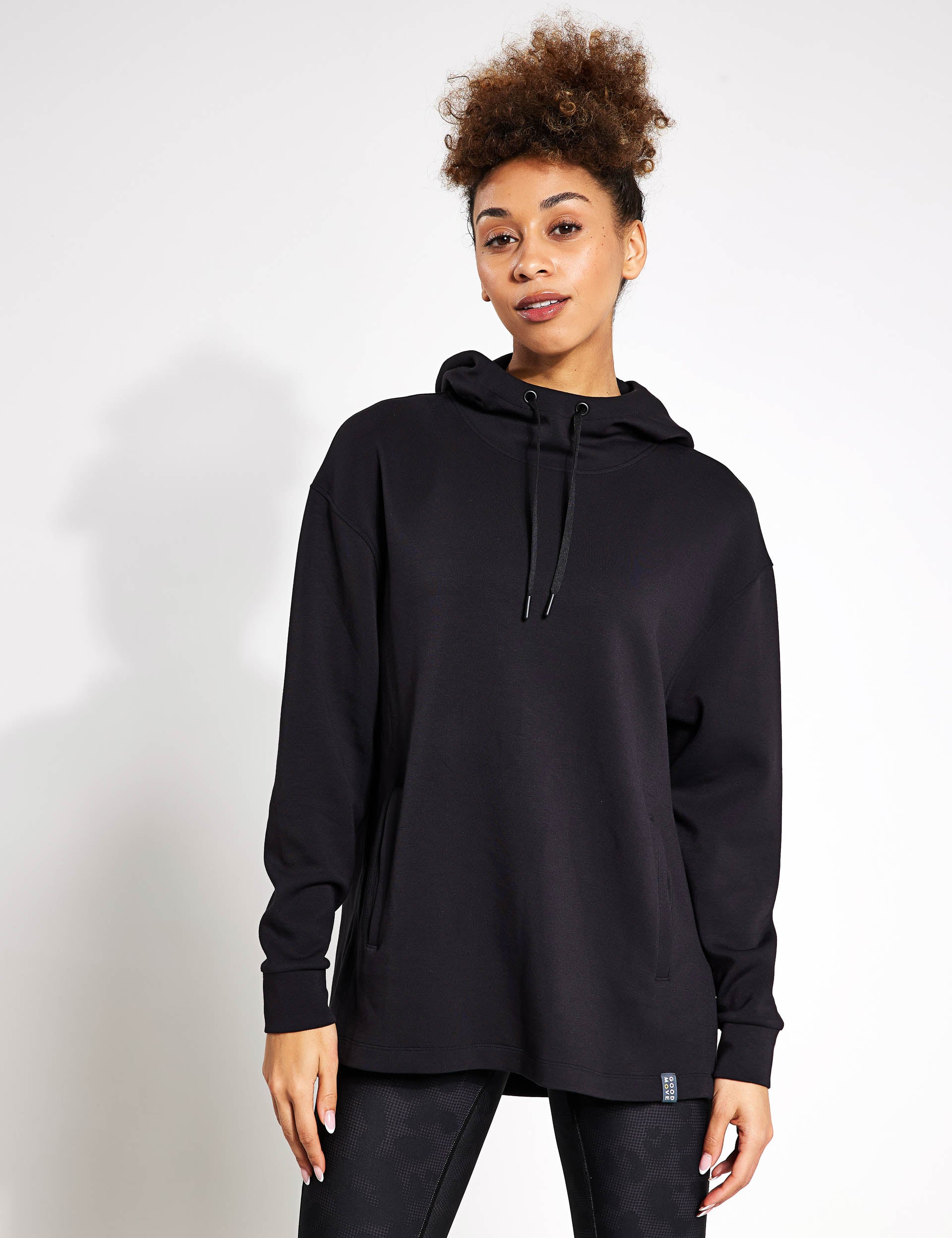 Goodmove Relaxed Long Sleeve Yoga Hoodie Black The Sports Edit