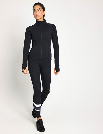 Lilybod Zuri Contoured Zip Thru Top - Blackimages4- The Sports Edit