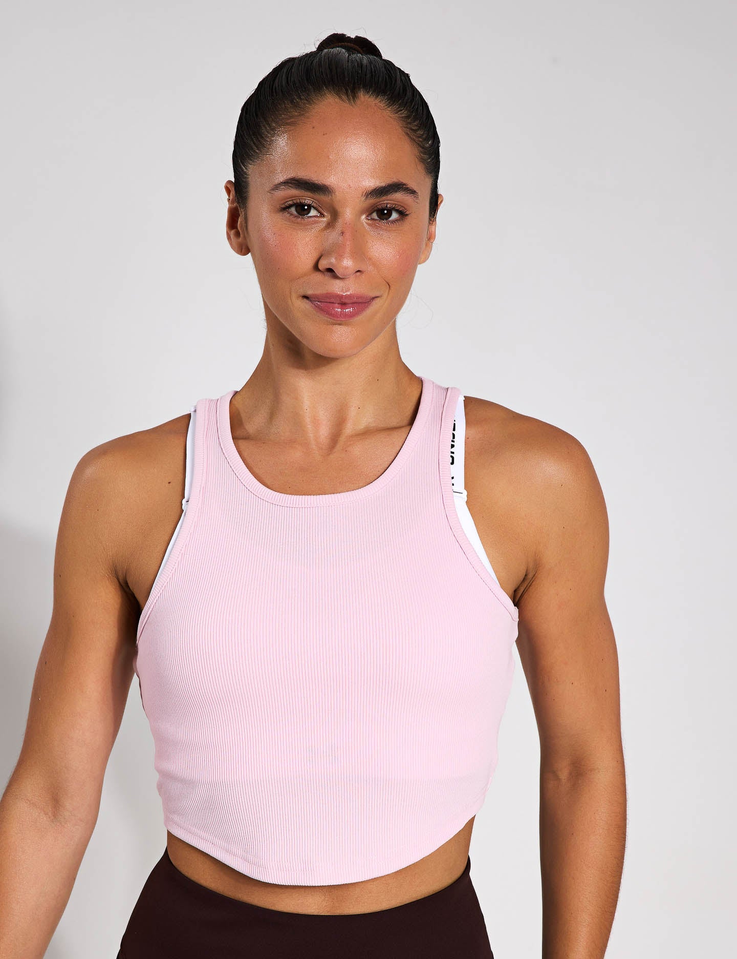 Under Armour Rival Rib Tank Prime Pink/White The Sports Edit