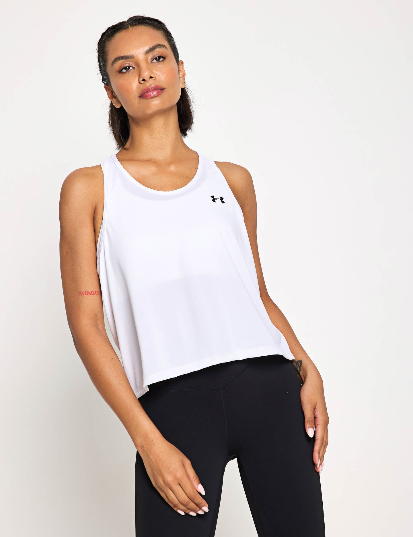 Under Armour UA Tech Swing Tank White/Black The Sports Edit