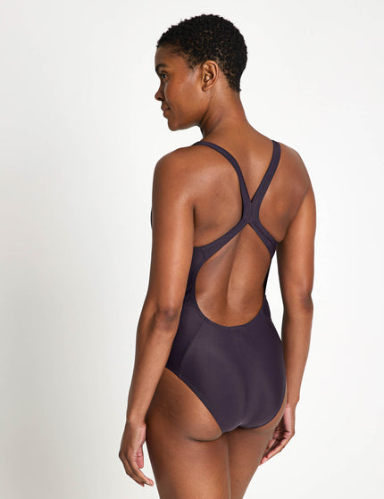 adidas 3-Stripes C-Back Swimsuit - Aurora Black/Aurora Plumimages2- The Sports Edit