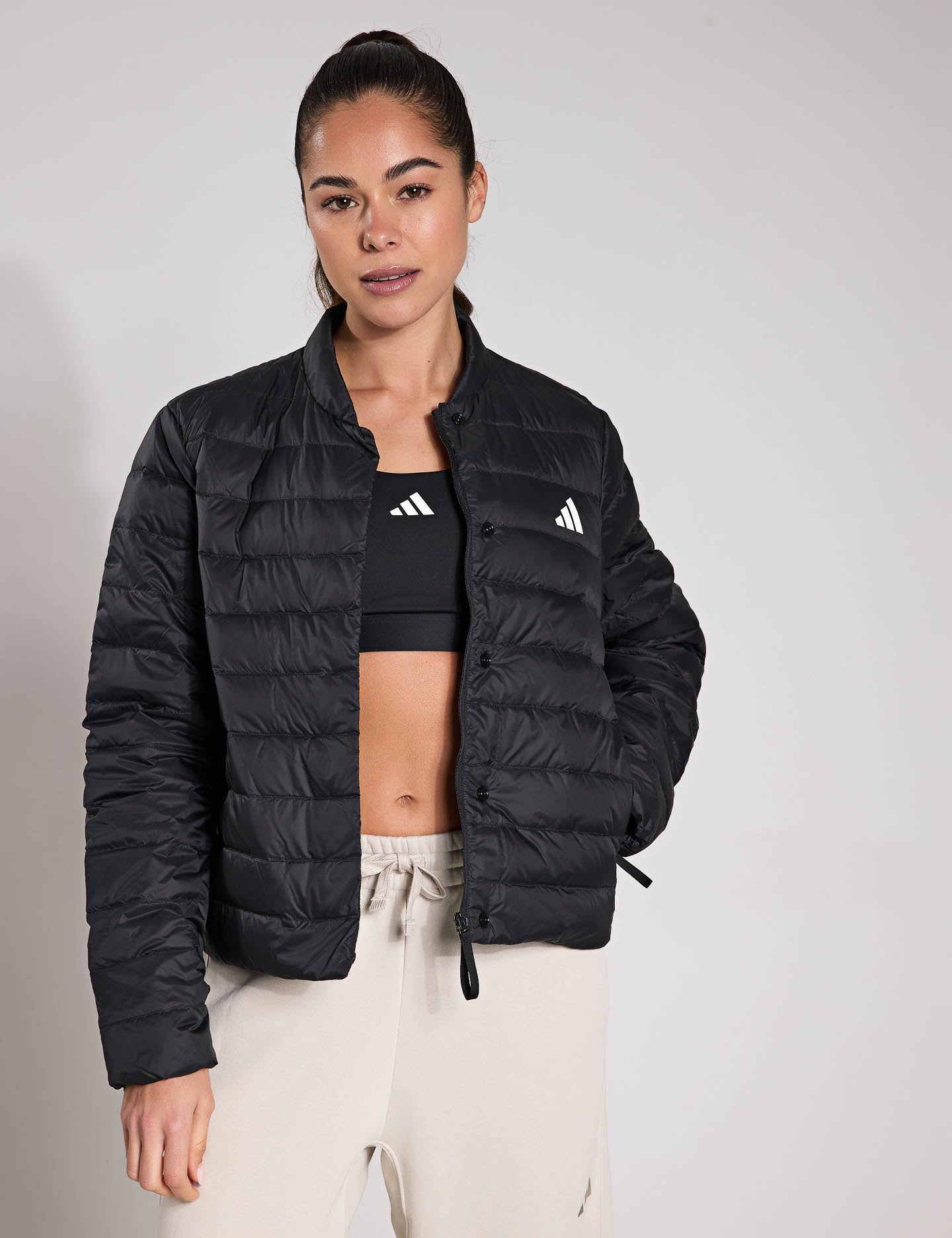 adidas Helionic Light Down Jacket Black The Sports Edit