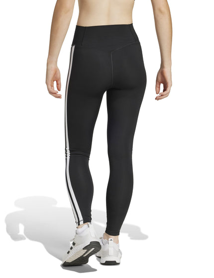 adidas Optime Essentials 3-Stripes 7/8 Leggings - Black/Whiteimages2- The Sports Edit