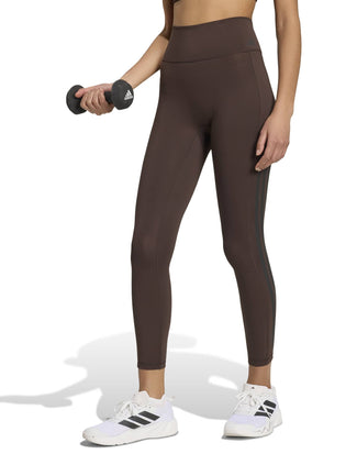 Optime Workout 3-Stripes 7/8 Leggings - Aurora Coffee Optime Workout 3-Stripes 7/8 Leggings - Aurora Coffee