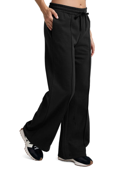 Beyond Yoga LuxeFleece Pintuck Wide Leg Pant - Blackimages2- The Sports Edit