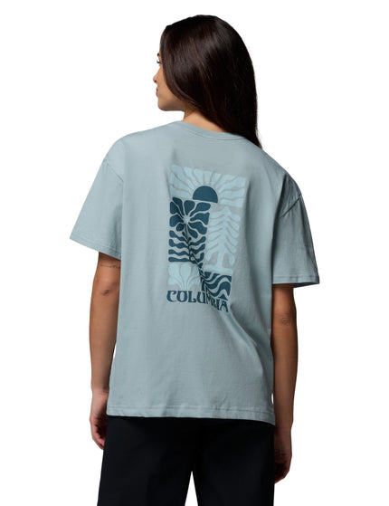 Columbia Rolling Bend Graphic Oversized T-Shirt - Crushed Blue/Floral Grooveimages2- The Sports Edit