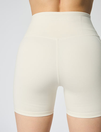 Girlfriend Collective High Waisted Run Short - Ivoryimages7- The Sports Edit