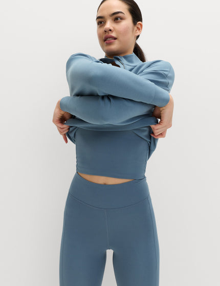 Goodmove Go Balance Rib Panel Fitted Crop Vest - Slate Blueimages4- The Sports Edit