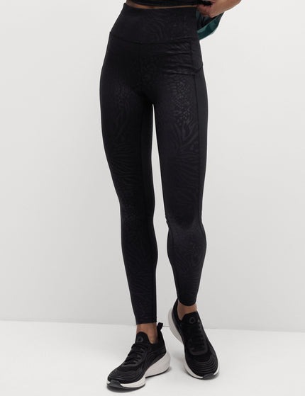 Goodmove Go Move Printed Embossed High Waisted Gym Leggings - Blackimages1- The Sports Edit