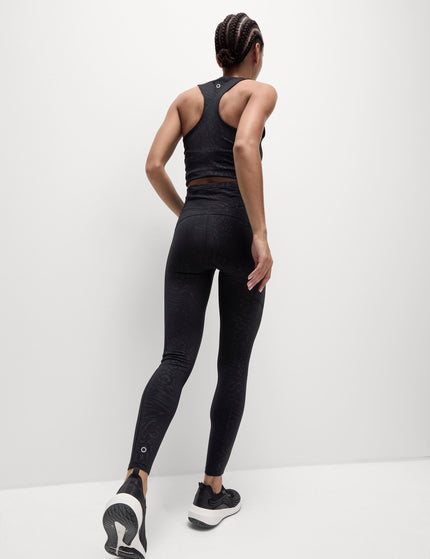 Goodmove Go Move Printed Embossed High Waisted Gym Leggings - Blackimages7- The Sports Edit