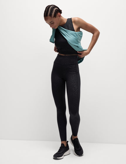 Goodmove Go Move Printed Embossed High Waisted Gym Leggings - Blackimages6- The Sports Edit