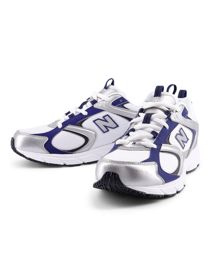 New Balance 408 Shoes - White/Silver Metallic/Blue Oysterimages6- The Sports Edit