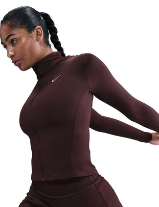 One Fitted Dri-FIT Full-Zip Jacket - Burgundy Crush/White One Fitted Dri-FIT Full-Zip Jacket - Burgundy Crush/White