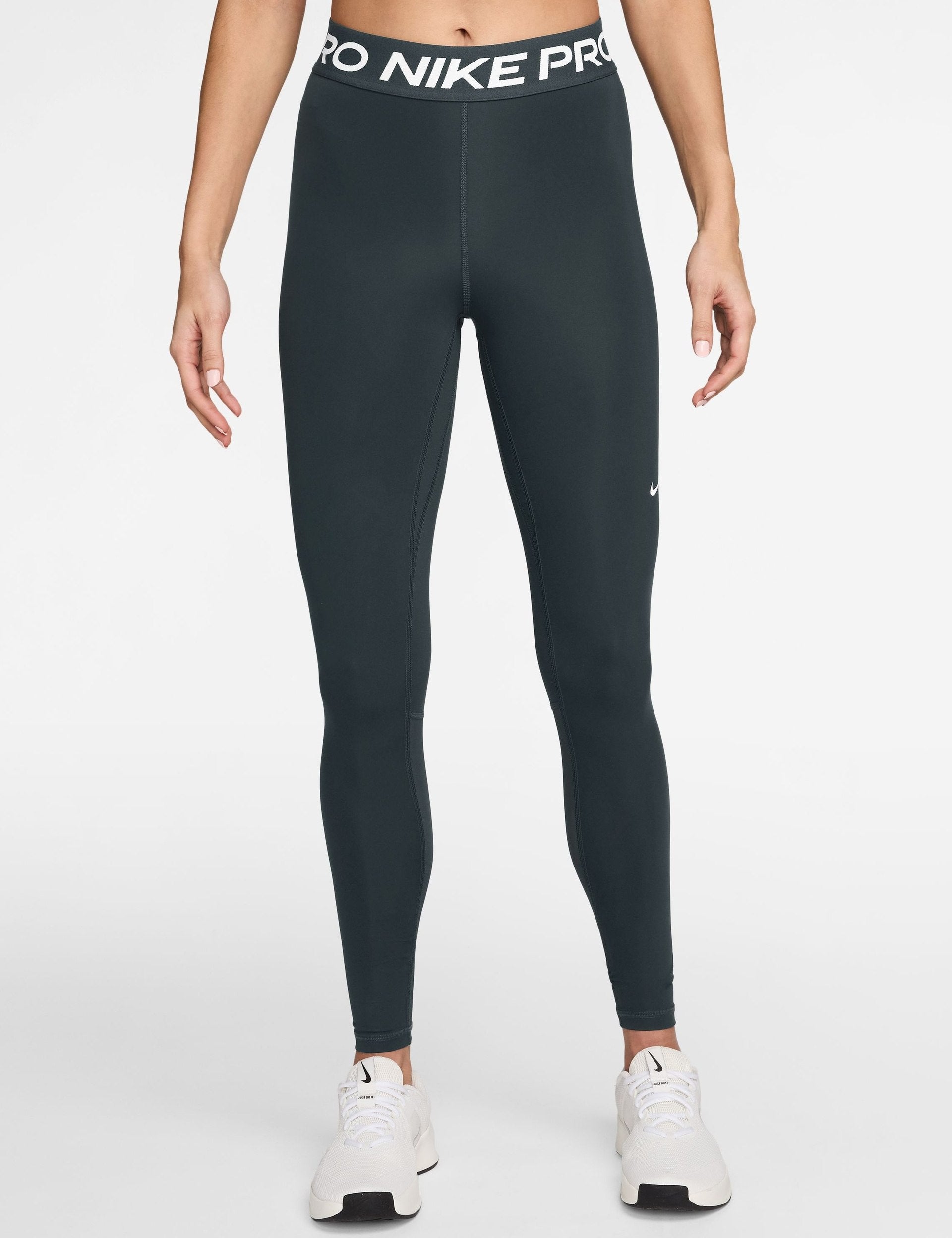 Nike Pro Leggings Seaweed/White The Sports Edit