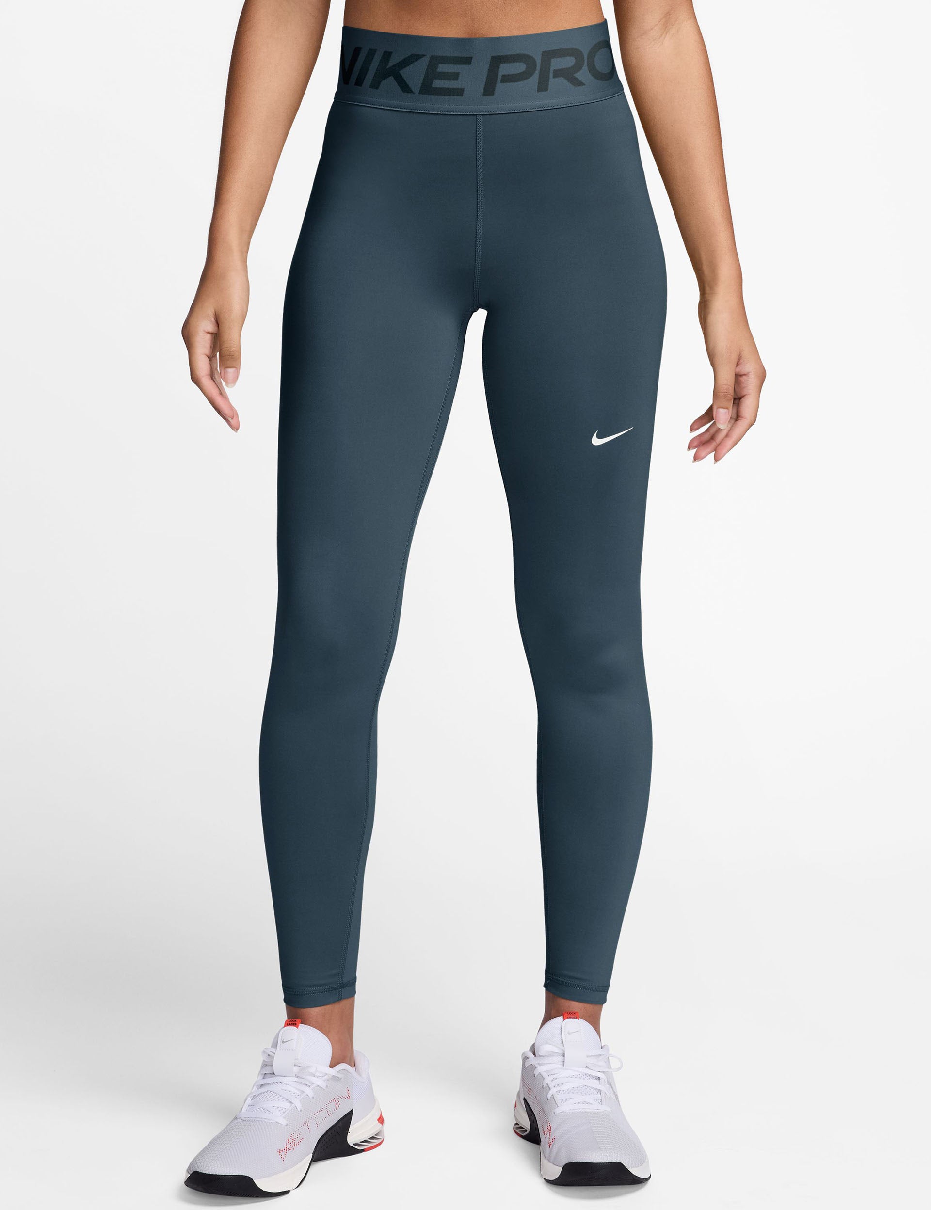 Nike Pro Sculpt High Waisted Leggings Navy/White The Sports Edit
