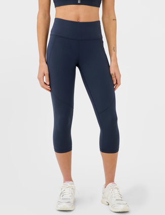 Power Cropped Gym Leggings - Navy Blue Power Cropped Gym Leggings - Navy Blue
