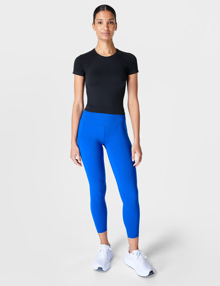 Sweaty Betty Athlete Crop Seamless Gym T-Shirt - Blackimages3- The Sports Edit