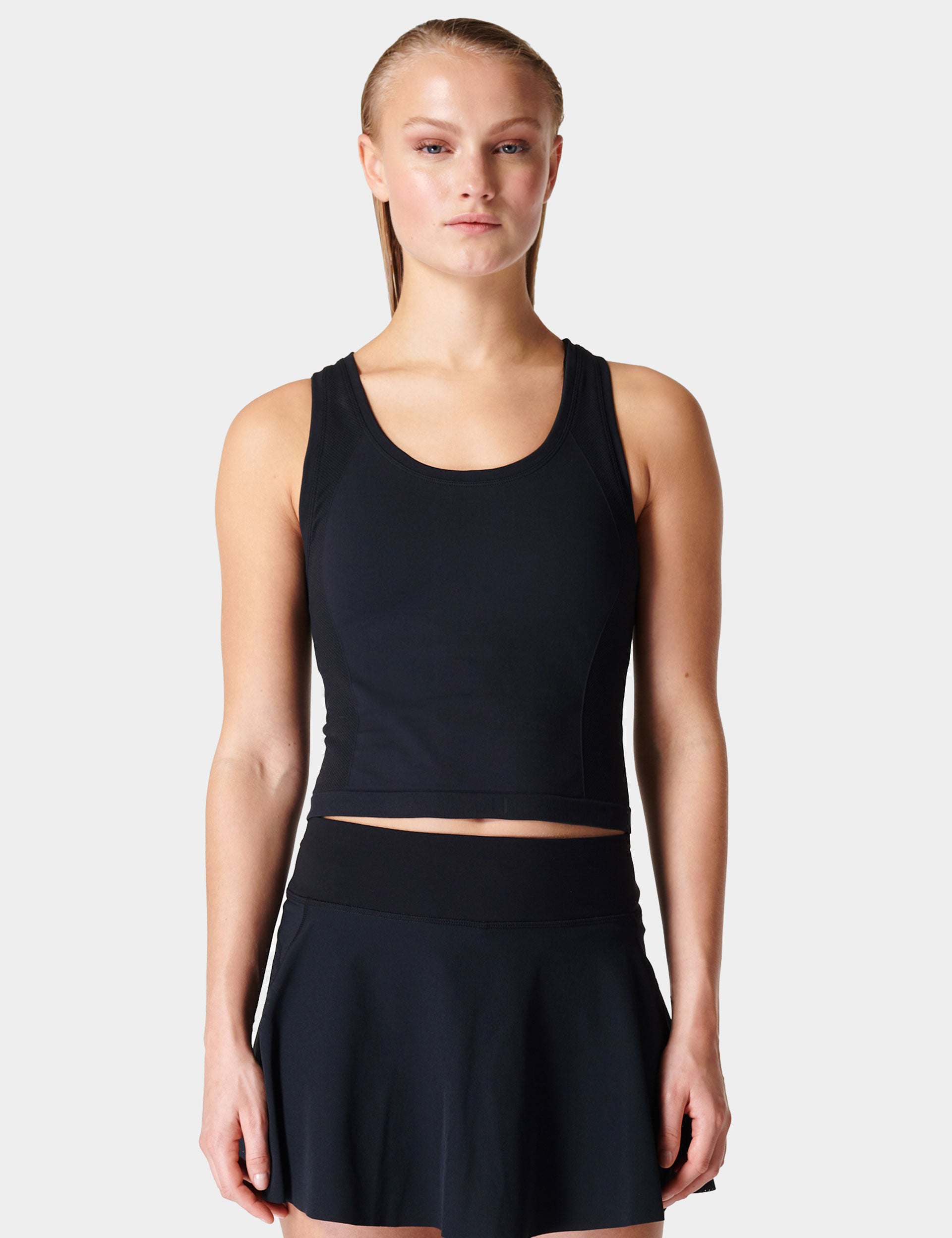 Sweaty Betty Athlete Crop Seamless Vest Black The Sports Edit