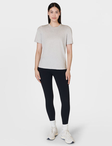 Sweaty Betty Essential Crew Neck T-Shirt - Light Grey Marlimages3- The Sports Edit