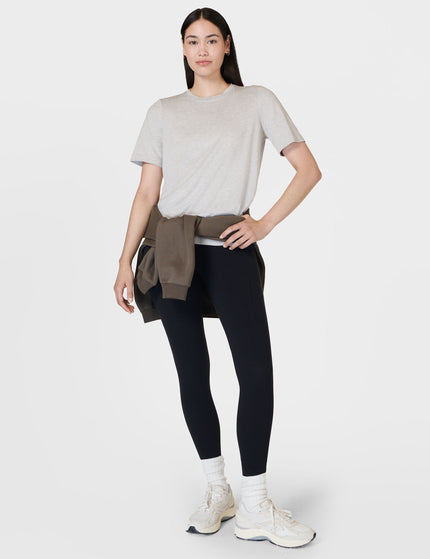 Sweaty Betty Essential Crew Neck T-Shirt - Light Grey Marlimages4- The Sports Edit