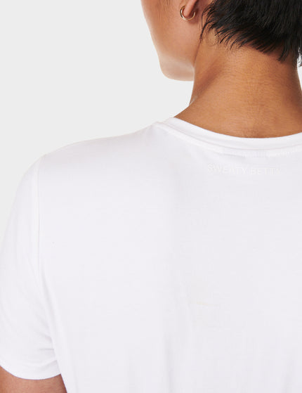 Sweaty Betty Essential Sculpt Short Sleeve Top - Whiteimages2- The Sports Edit