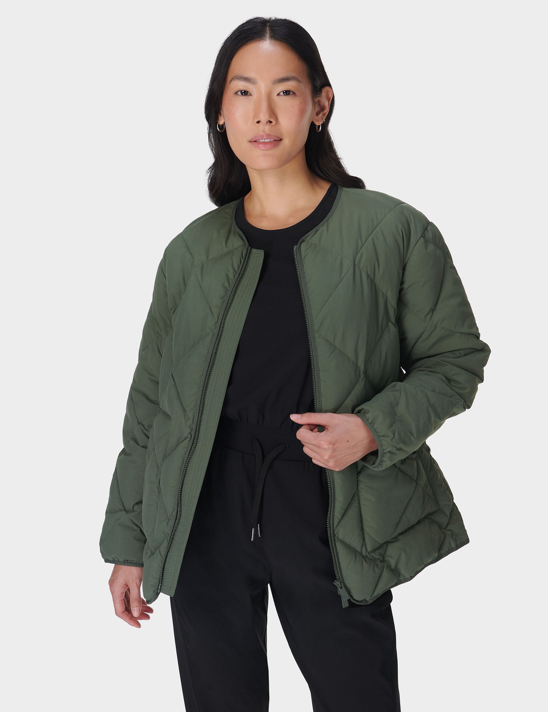 Sweaty Betty On The Move Quilted Jacket -Ivy Green The Sports Edit