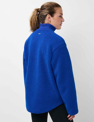 Plush Fleece Ribbed Half Zip - Prussian Blue Plush Fleece Ribbed Half Zip - Prussian Blue