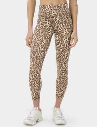 Power 7/8 Gym Leggings - Beige Ink Leopard Print Power 7/8 Gym Leggings - Beige Ink Leopard Print