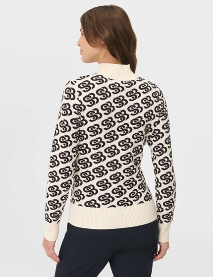 Sweaty Betty SB High Neck Ski Midlayer - White SB Jacquardimages2- The Sports Edit