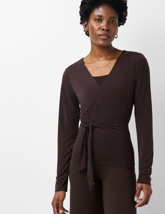 Soft Flow Studio Wear Your Way Long Sleeve Top - Espresso Brown Soft Flow Studio Wear Your Way Long Sleeve Top - Espresso Brown