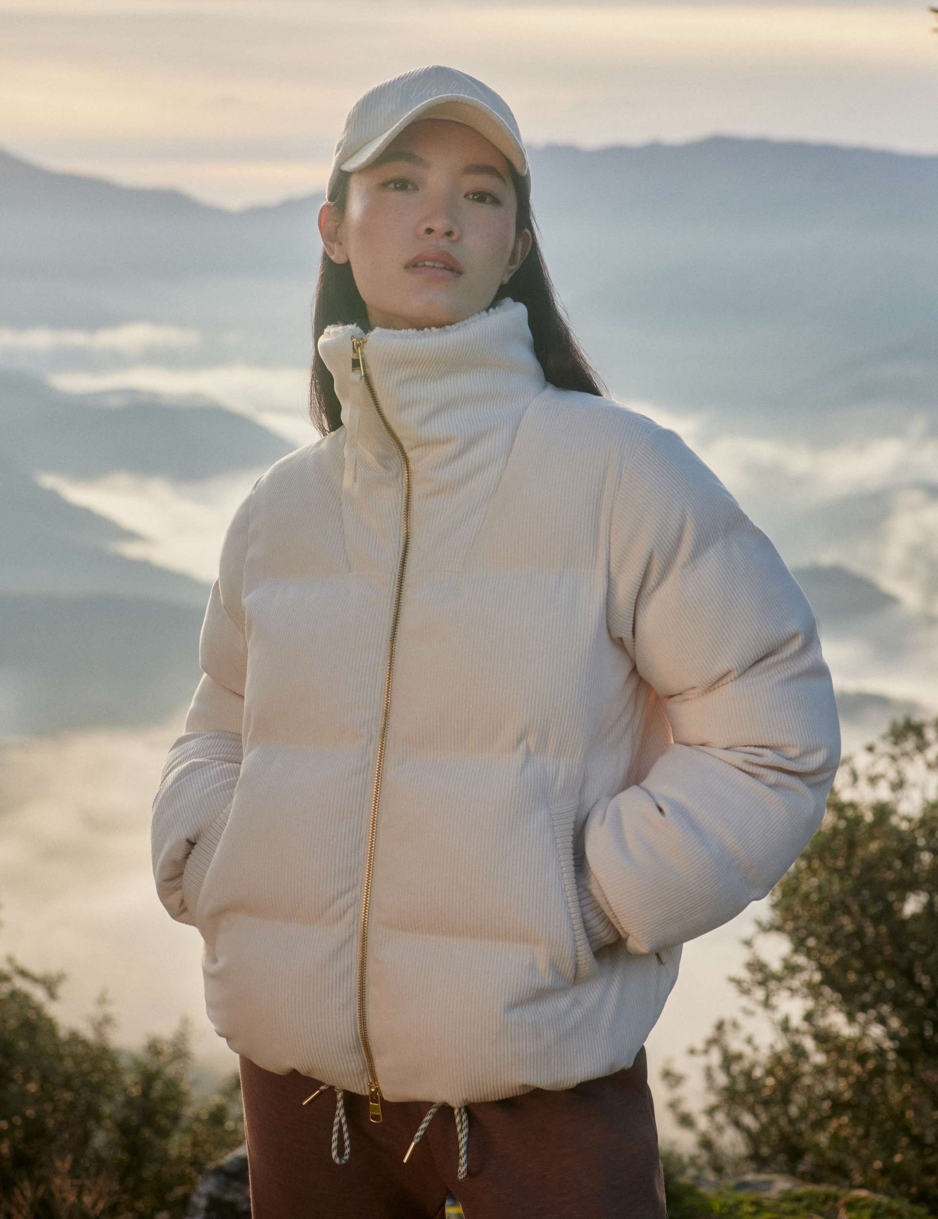 Varley Brackley Cord Puffer Jacket Birch The Sports Edit