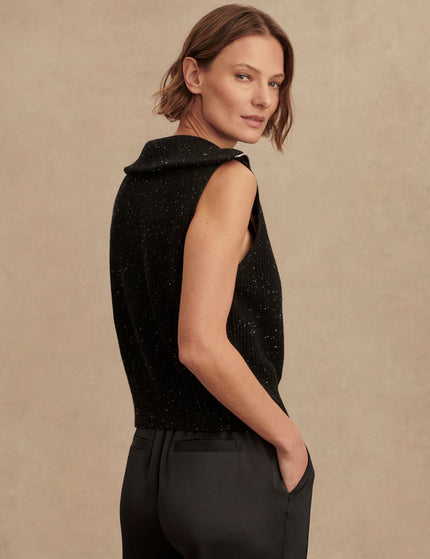 Varley Hally Half-Zip Rib Vest - Black Fleckimages2- The Sports Edit