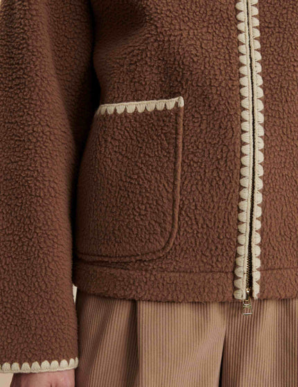 Varley Ruiko Zip-Through Fleece - Cocoa Dustimages4- The Sports Edit