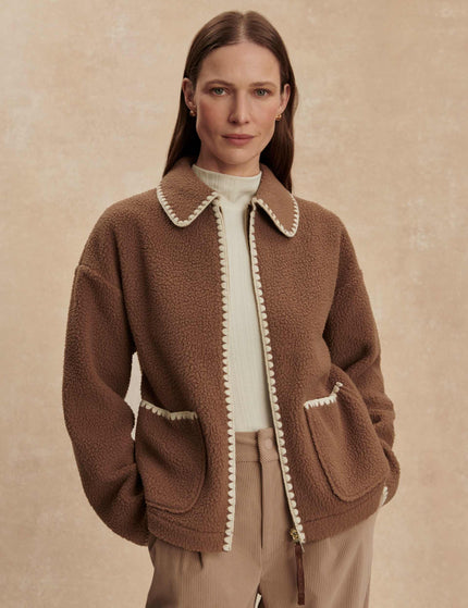 Varley Ruiko Zip-Through Fleece - Cocoa Dustimages5- The Sports Edit