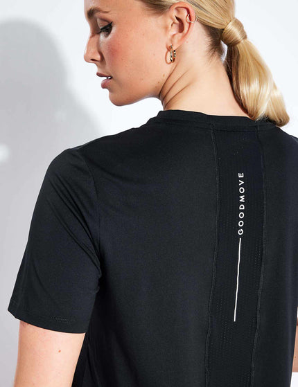 Goodmove Scoop Neck Mesh Back T-shirt - Blackimages4- The Sports Edit