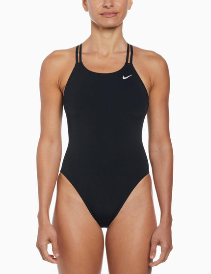 Nike HydraStrong Solid Spiderback 1-Piece Swimsuit - Blackimages1- The Sports Edit