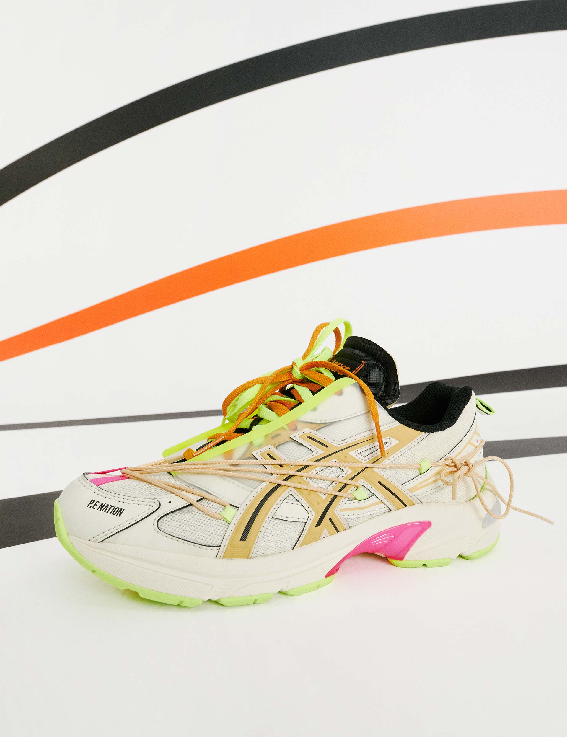 P.E Nation x ASICS GEL-1130 Shoes - Cream/Pink | The Sports Edit