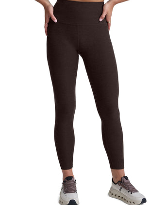 Spacedye Caught In The Midi High Waisted Legging - Dark Chocolate Heather
