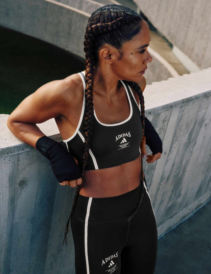 adidas Powerimpact Medium Support Heritage Bra - Black/Chalk Whiteimages2- The Sports Edit