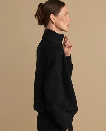Hawley Half Zip Sweat - Black